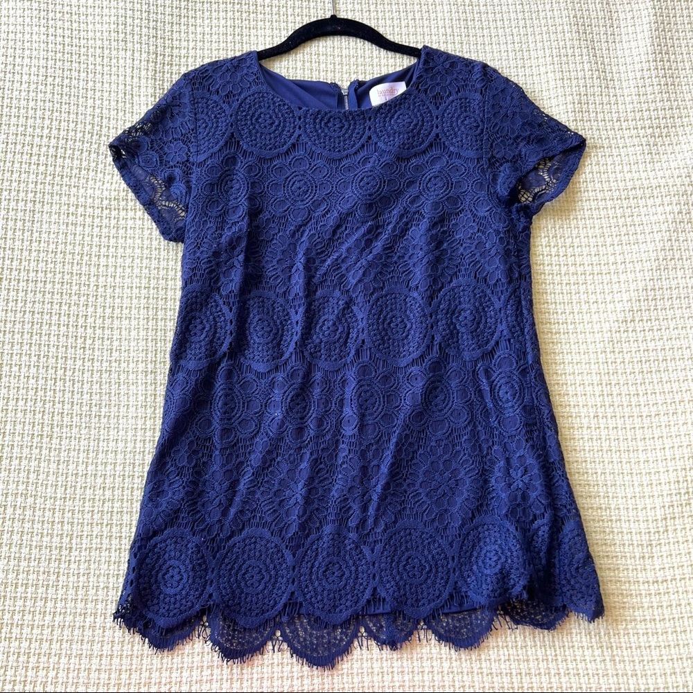 Navy lace top